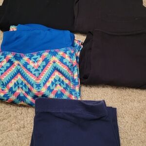 Colorful Geometric and Solid Kids Carpi Leggings Size 7/8